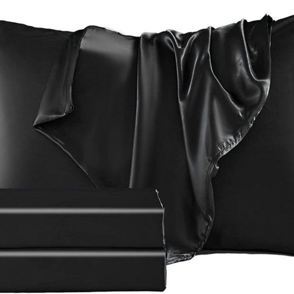 NEW 4 Pcs Satin Sheets - Silky Super Soft Extra Deep Pocket  Sheet … - Picture 8 of 16